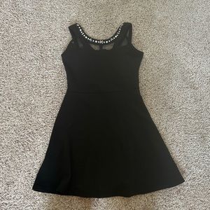 Young Girls Black Party Dress with Gems